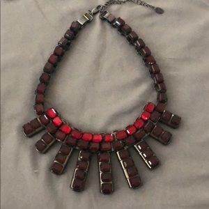 Dark red bead necklace